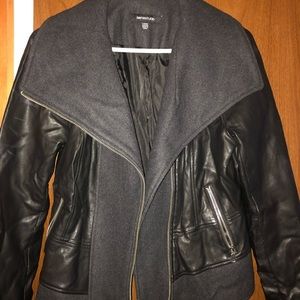 Women’s leather jacket with flare top